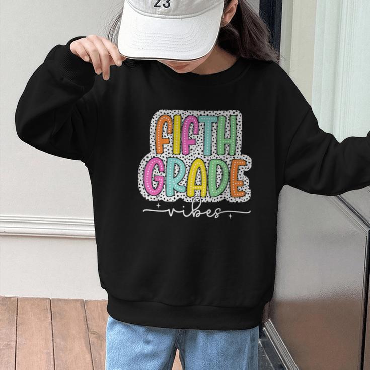 5th Fifth Grade Vibes Back To School Dalmatian Dots Graphic Kid Sweatshirt 5th Fifth Grade Vibes Back To School Dalmatian Dots Graphic Kid Sweatshirt