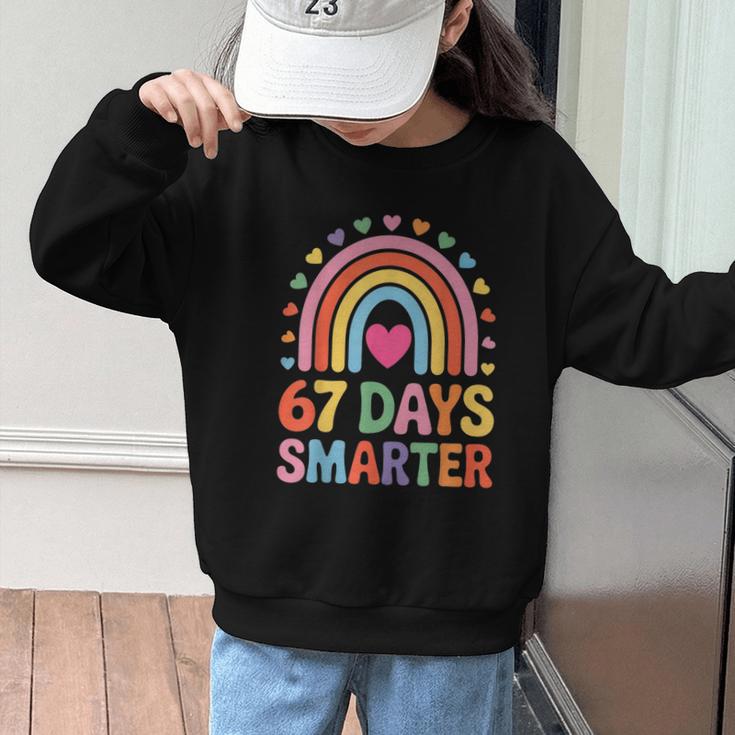 67 Days Smarter Rainbow For Back To School Kids Graphic Kid Sweatshirt