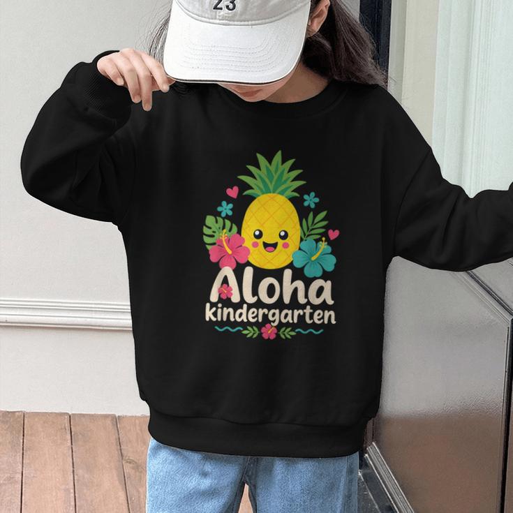 Aloha Kindergarten Pineapple Back To School Graphic Kid Sweatshirt Aloha Kindergarten Pineapple Back To School Graphic Kid Sweatshirt
