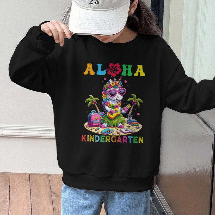 Aloha Kindergarten Unicorn Hawaii Back To School Kids Girl Graphic Kid Sweatshirt