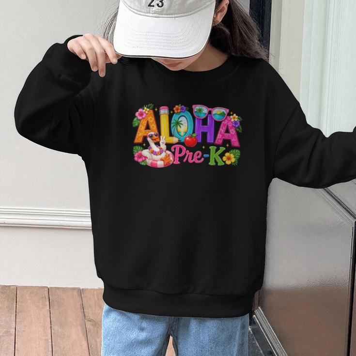 Aloha Pre-K Tropical Floral Beach Silly Goose Back To School Graphic Kid Sweatshirt