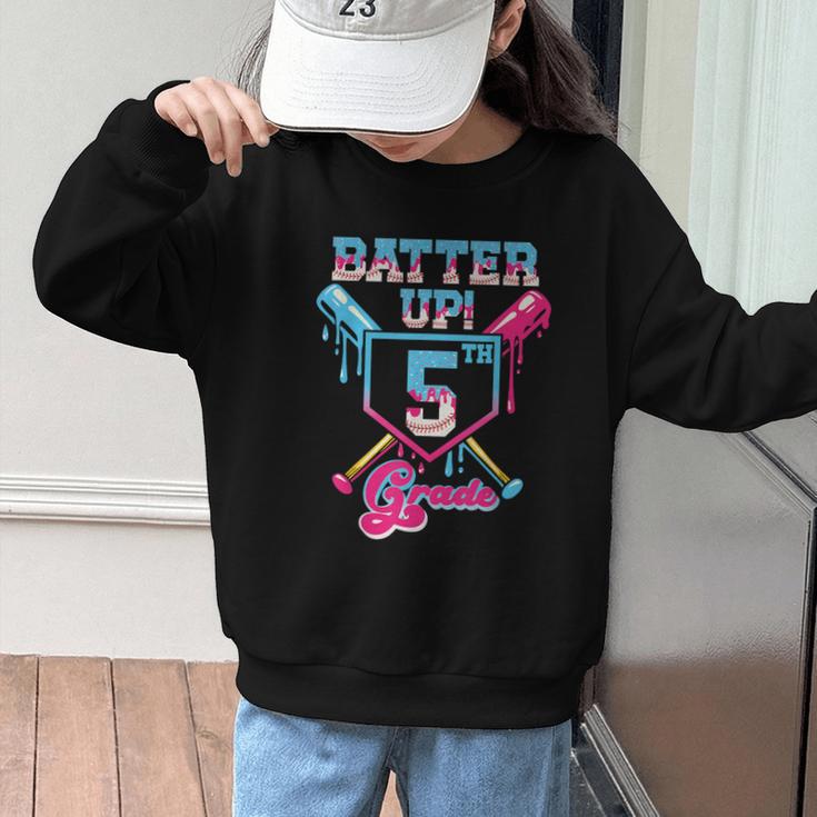 Back To School 5th Grade Batter Up Baseball First Day Boys Graphic Kid Sweatshirt Back To School 5th Grade Batter Up Baseball First Day Boys Graphic Kid Sweatshirt
