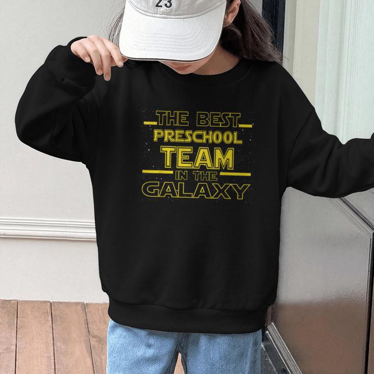 Back To School Best Preschool Team In The Galaxy Space Out Graphic Kid Sweatshirt Back To School Best Preschool Team In The Galaxy Space Out Graphic Kid Sweatshirt