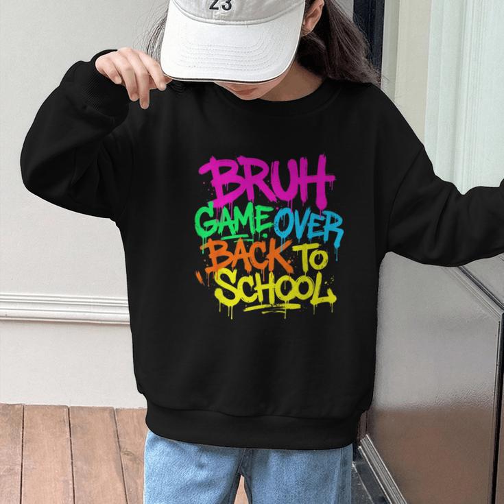 Back To School Bruh Game Over Gaming Boys Graphic Kid Sweatshirt Back To School Bruh Game Over Gaming Boys Graphic Kid Sweatshirt