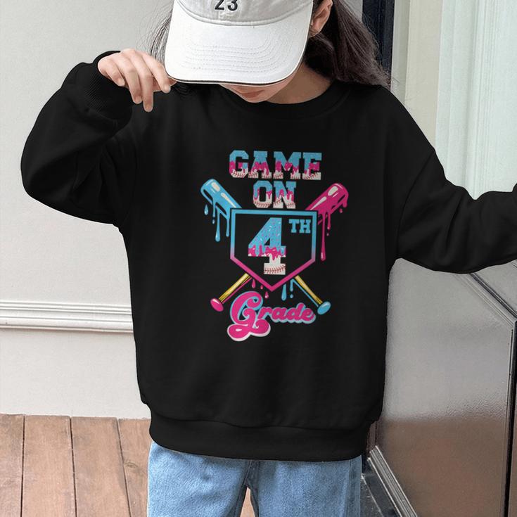 Back To School Game On Fourth Grade Baseball First Day Boys Graphic Kid Sweatshirt Back To School Game On Fourth Grade Baseball First Day Boys Graphic Kid Sweatshirt