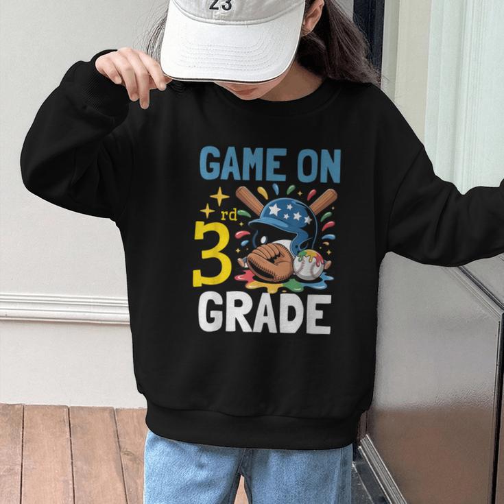 Back To School Game On Third Grade Baseball First Day Boys Graphic Kid Sweatshirt