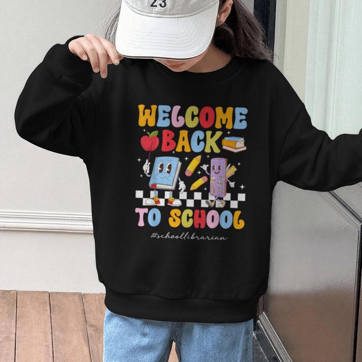 Back To School Librarian First Day Of School Librarian Graphic Kid Sweatshirt Back To School Librarian First Day Of School Librarian Graphic Kid Sweatshirt