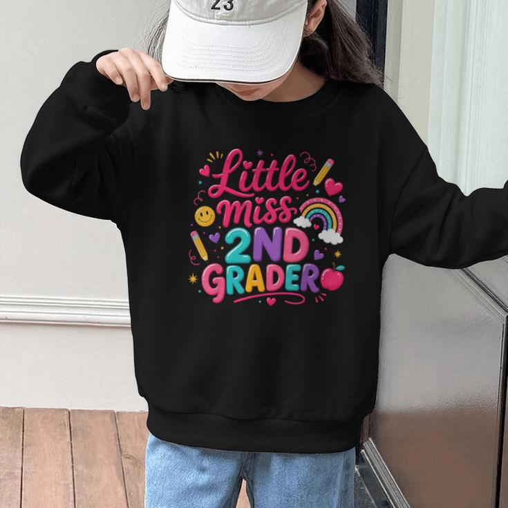 Back To School Little Miss 2nd Grader Rainbow Girl Graphic Kid Sweatshirt Back To School Little Miss 2nd Grader Rainbow Girl Graphic Kid Sweatshirt