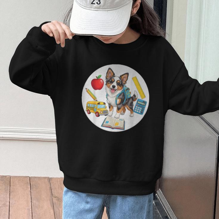 Back To School Miniature American Shepherd Dog Boys Girls Graphic Kid Sweatshirt