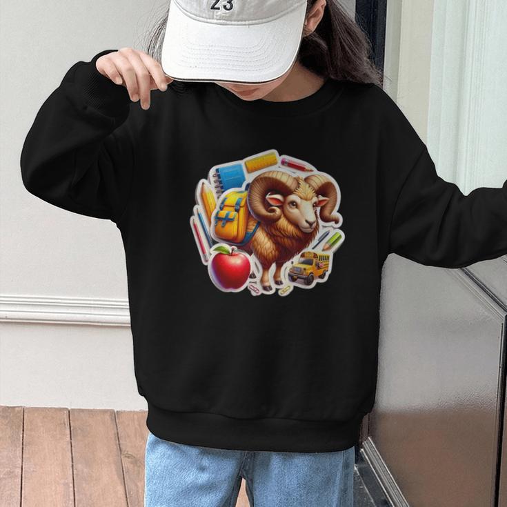 Back To School Ram Boys Girls Student Kids Lover Farmer Cute Graphic Kid Sweatshirt Back To School Ram Boys Girls Student Kids Lover Farmer Cute Graphic Kid Sweatshirt