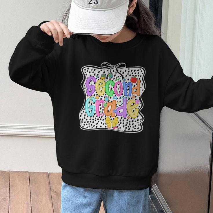 Back To School Second Grade Girls 2nd Grade Dalmatian Dots Graphic Kid Sweatshirt