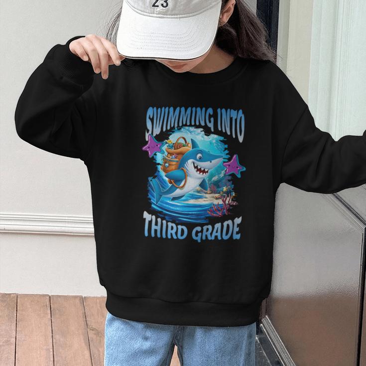 Back To School Third Grade Shark Graphic Kid Sweatshirt Back To School Third Grade Shark Graphic Kid Sweatshirt