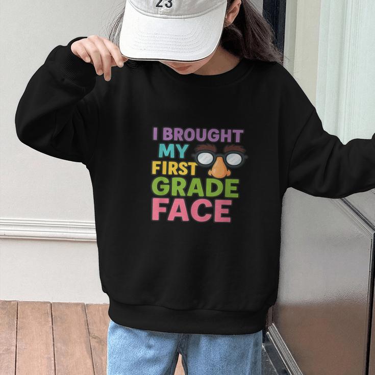 I Brought My First Grade Face First Day Back To School Graphic Kid Sweatshirt I Brought My First Grade Face First Day Back To School Graphic Kid Sweatshirt
