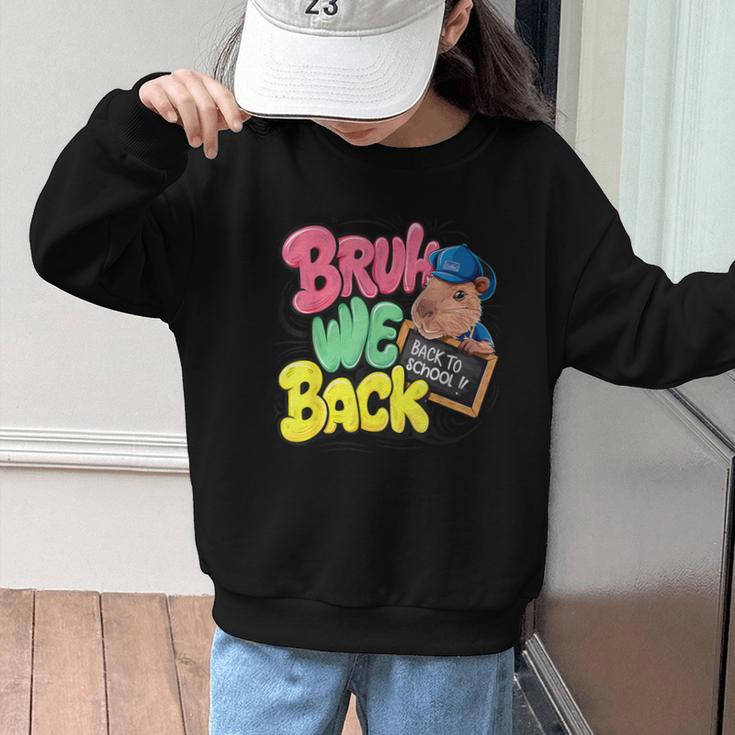 Bruh Wir UnterstüTzen Den Ersten Schulday Back To School Capybara Graphic Kid Sweatshirt Bruh Wir UnterstüTzen Den Ersten Schulday Back To School Capybara Graphic Kid Sweatshirt