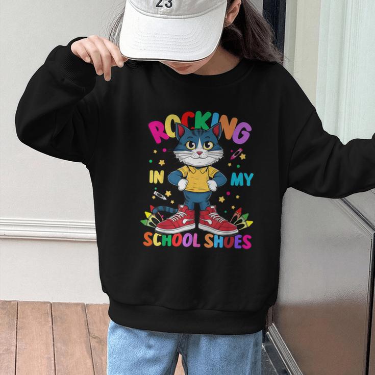 Cat Rocking In My School Shoes Back To School Kids Tee Graphic Kid Sweatshirt Cat Rocking In My School Shoes Back To School Kids Tee Graphic Kid Sweatshirt