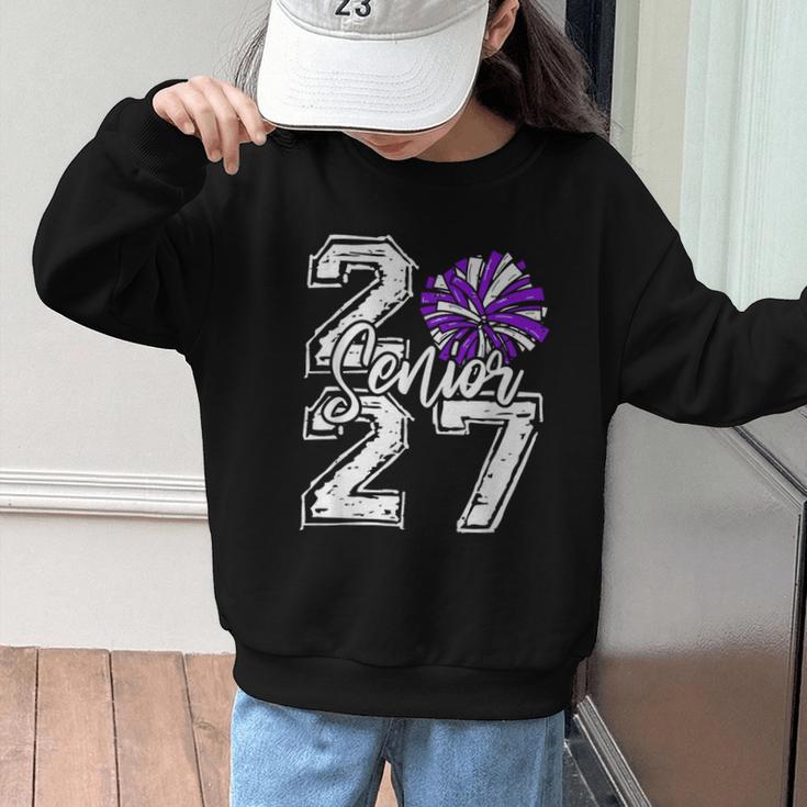 Class Of 2027 Cheer Purple Senior 2027 Back To School Graphic Kid Sweatshirt Class Of 2027 Cheer Purple Senior 2027 Back To School Graphic Kid Sweatshirt