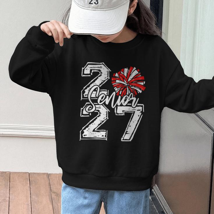 Class Of 2027 Cheer Red Senior 2027 Back To School Graphic Kid Sweatshirt Class Of 2027 Cheer Red Senior 2027 Back To School Graphic Kid Sweatshirt