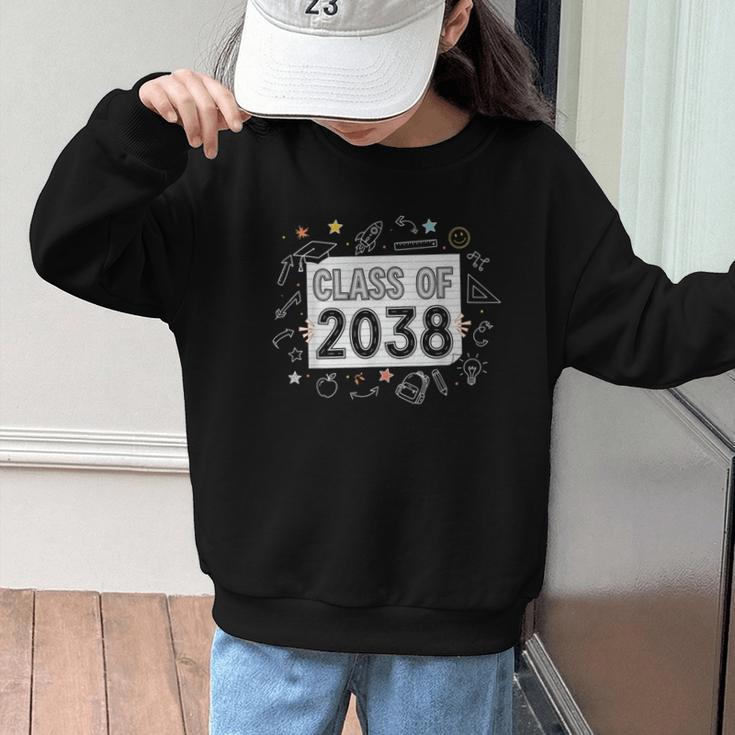 Class Of 2038 Grow Wiith Me School Back To School First Day Graphic Kid Sweatshirt