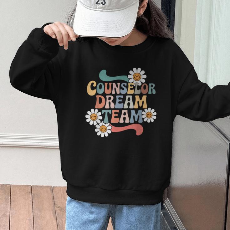 Counselor Dream Team Retro Back To School Counselor Squad Graphic Kid Sweatshirt