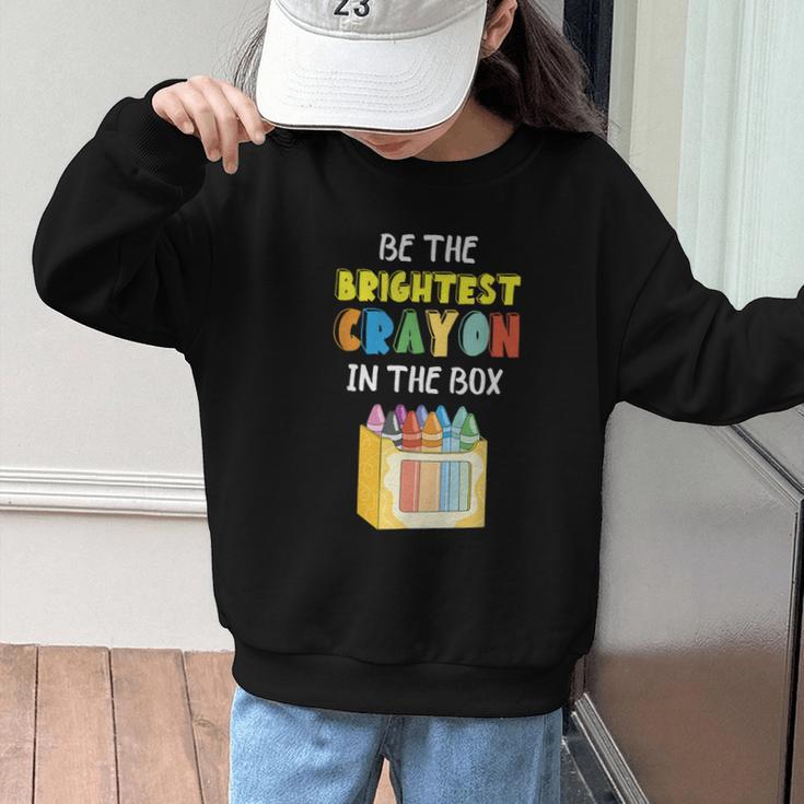 Crayon Be The Brightest Students Crayons Back To School Graphic Kid Sweatshirt Crayon Be The Brightest Students Crayons Back To School Graphic Kid Sweatshirt