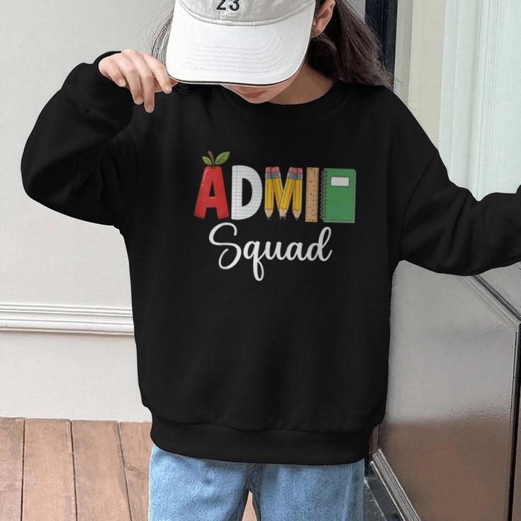 Cute Admin Squad Crew Team Back To School Office Staff Team Graphic Kid Sweatshirt