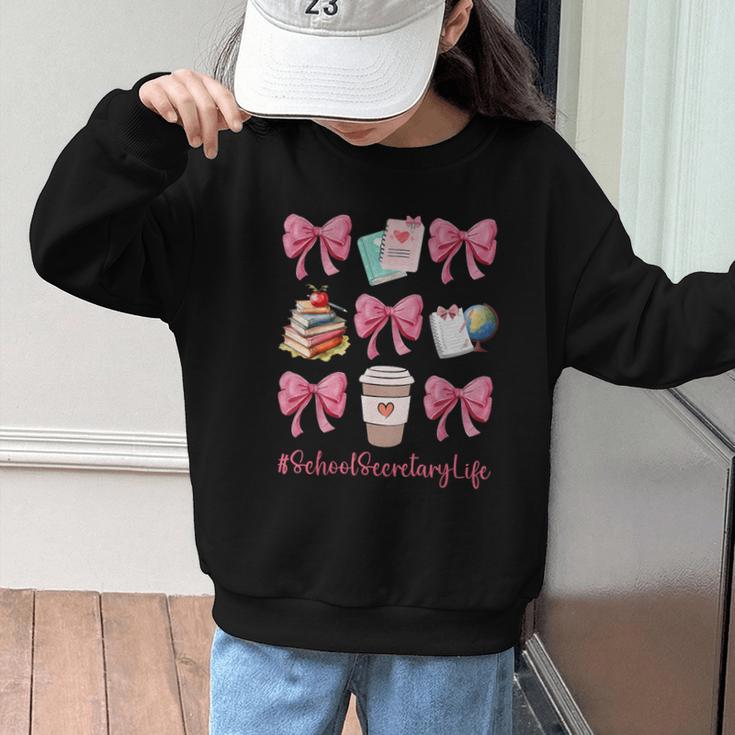 Cute Coquette Bows School Secretary Life Back To School Graphic Kid Sweatshirt