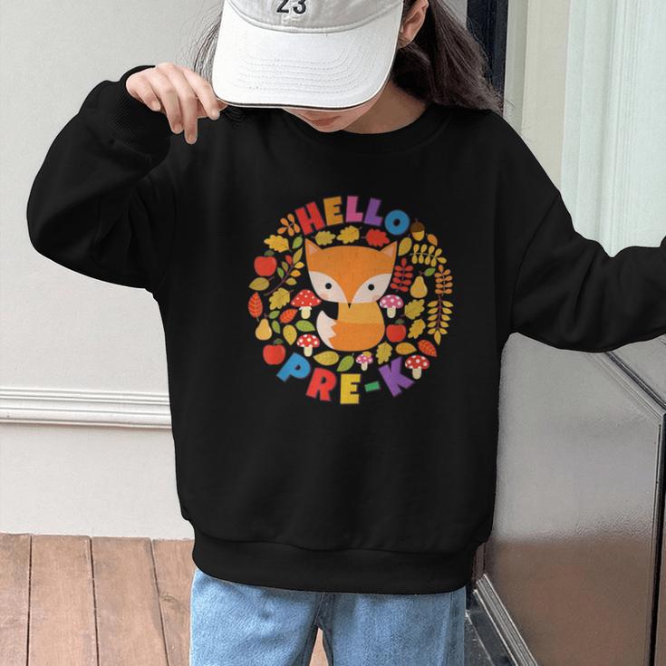 Cute Fox Back To School Woodland Animal Pre-K Graphic Kid Sweatshirt Cute Fox Back To School Woodland Animal Pre-K Graphic Kid Sweatshirt