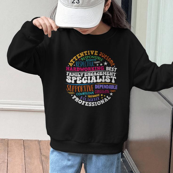 Family Engagement Specialist Appreciation Back To School Graphic Kid Sweatshirt