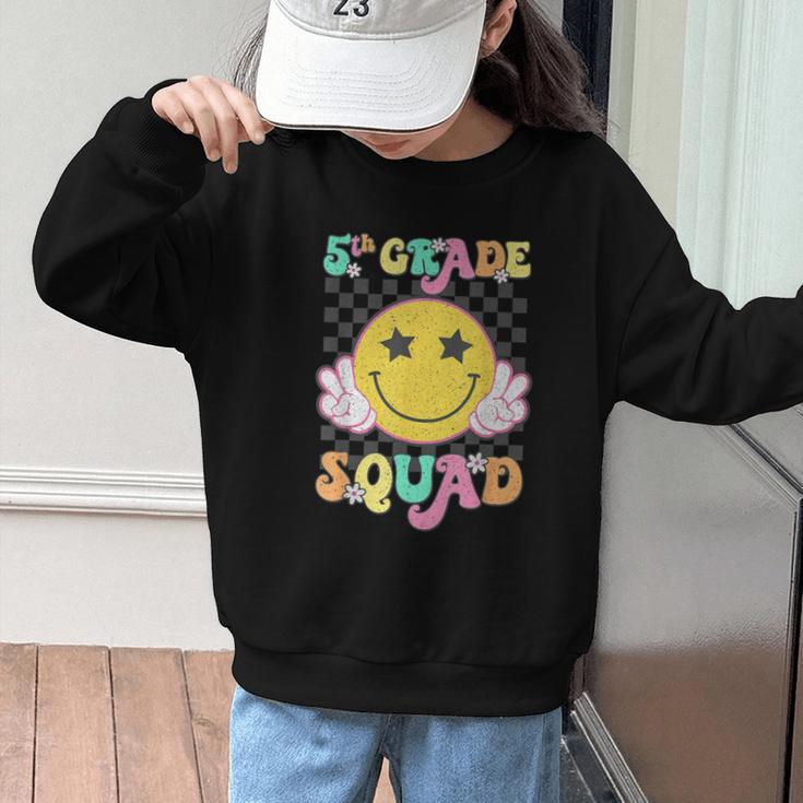 Fifth Grade Squad Smile Retro Back To School 5th Grade Graphic Kid Sweatshirt
