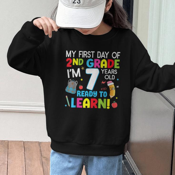 My First Day Of 2nd Grade Back To School 2nd Grade Girls Boy Graphic Kid Sweatshirt My First Day Of 2nd Grade Back To School 2nd Grade Girls Boy Graphic Kid Sweatshirt