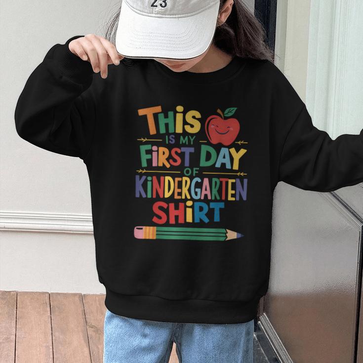 This Is My First Day Of Kindergarten Shirt Back To School Graphic Kid Sweatshirt This Is My First Day Of Kindergarten Shirt Back To School Graphic Kid Sweatshirt