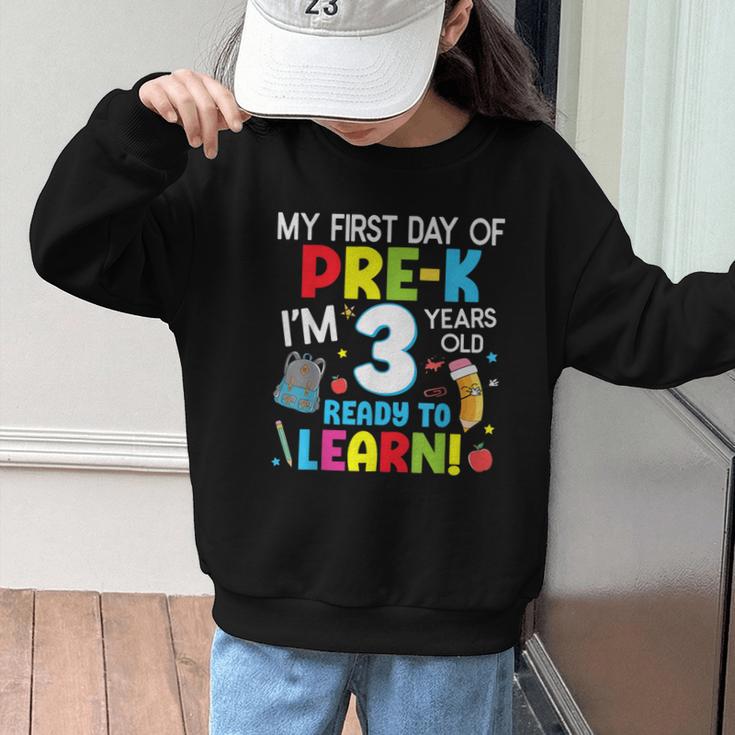 My First Day Of Pre-k Back To School Preschool Girls Boys Graphic Kid Sweatshirt My First Day Of Pre-k Back To School Preschool Girls Boys Graphic Kid Sweatshirt