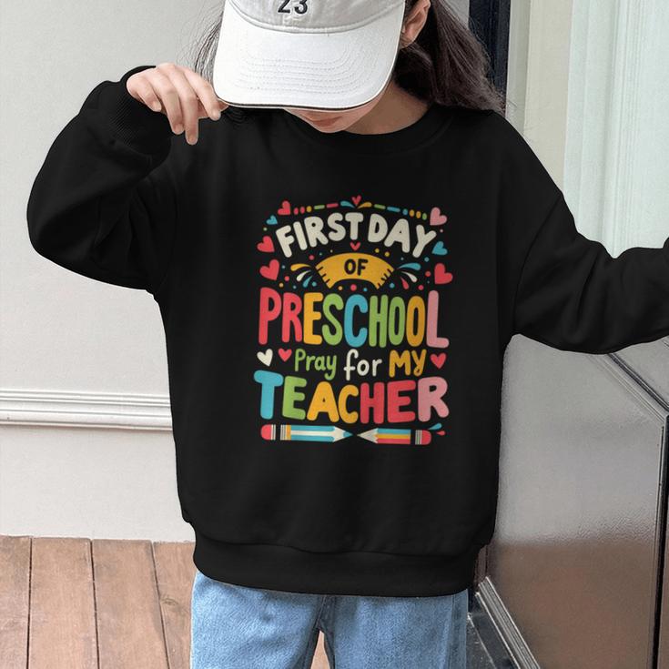 First Day Of Preschool Pre K Student Toddler Back To School Graphic Kid Sweatshirt First Day Of Preschool Pre K Student Toddler Back To School Graphic Kid Sweatshirt