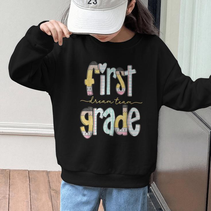 First Grade Dream Team Pencil Back To School Boys Girls Graphic Kid Sweatshirt