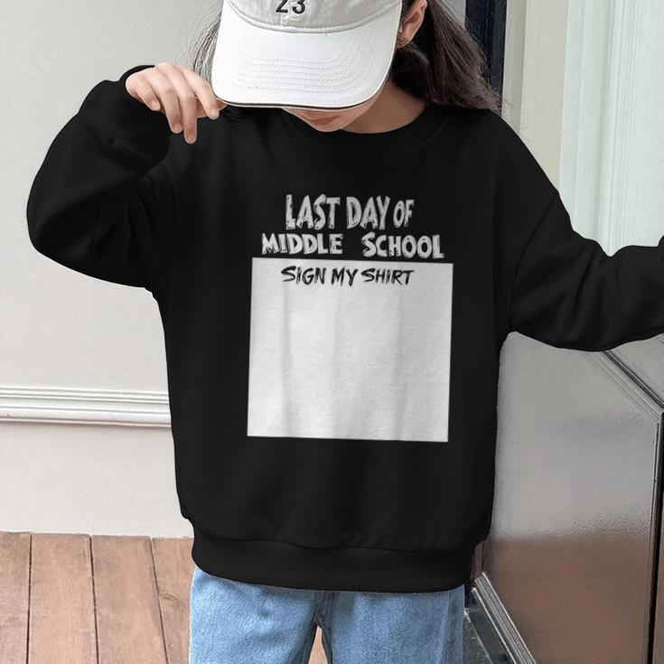Fun Last Day Of School Sign My Shirt Back To School Cool Graphic Kid Sweatshirt