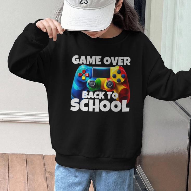 Game Over Back To School Gaming Controller Kids Gamer Graphic Kid Sweatshirt