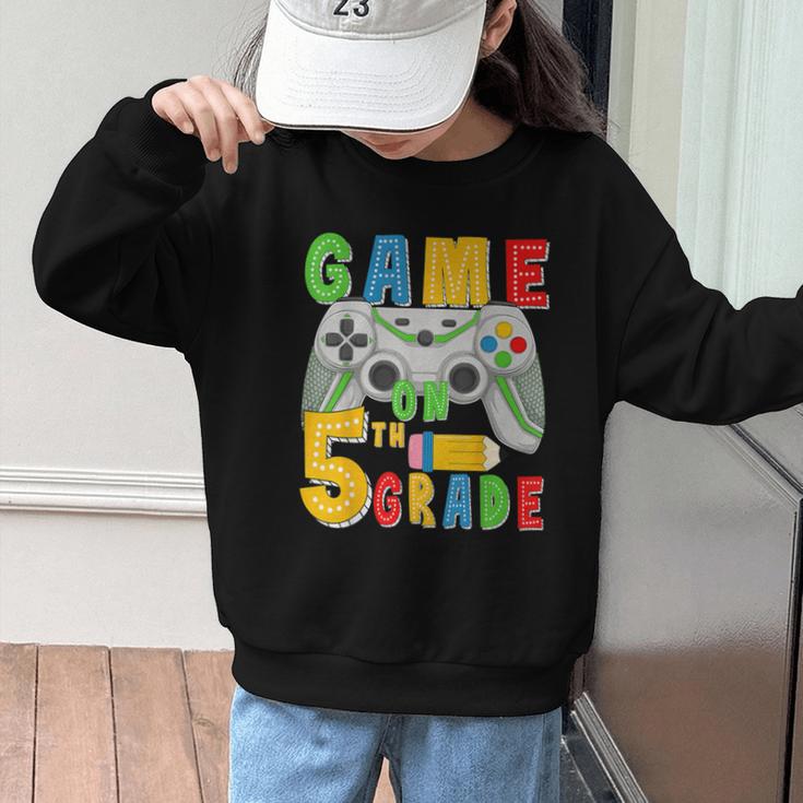 Game On Fifth Grade Back To School Gamer 5th Grade Boys Kids Graphic Kid Sweatshirt
