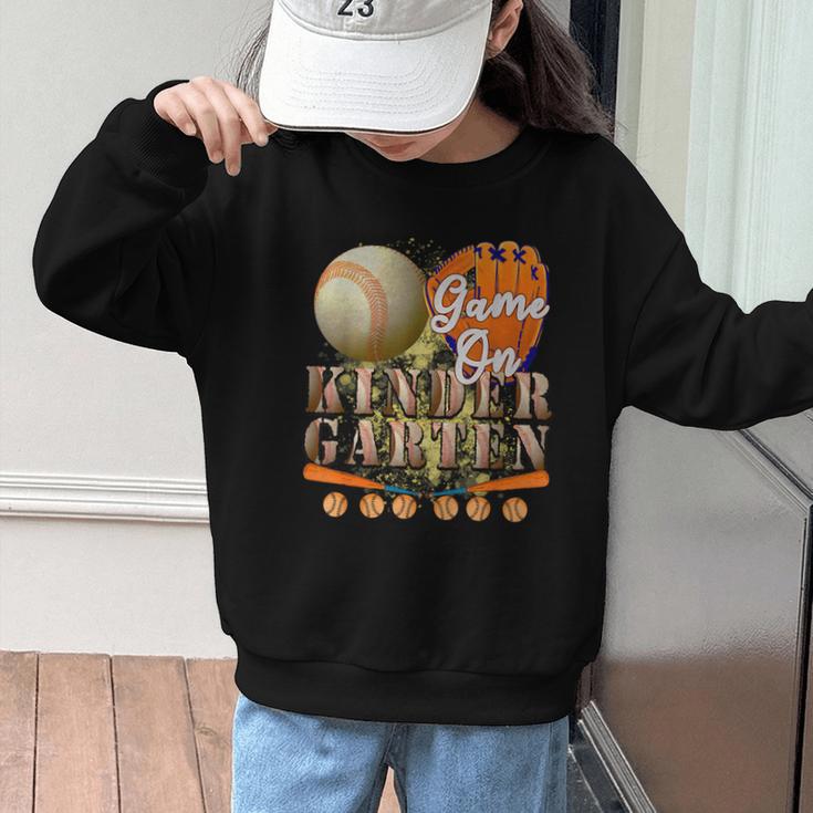 Game On Kindergarten Baseball Back To School Student Kid Boy Graphic Kid Sweatshirt Game On Kindergarten Baseball Back To School Student Kid Boy Graphic Kid Sweatshirt