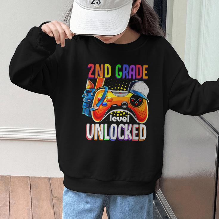 Gamer Back To School Gamepad 2nd Second Grade Level Unlocked Graphic Kid Sweatshirt Gamer Back To School Gamepad 2nd Second Grade Level Unlocked Graphic Kid Sweatshirt