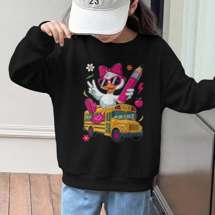 Goose Back To School First Day Of School Girls Boys Graphic Kid Sweatshirt Goose Back To School First Day Of School Girls Boys Graphic Kid Sweatshirt