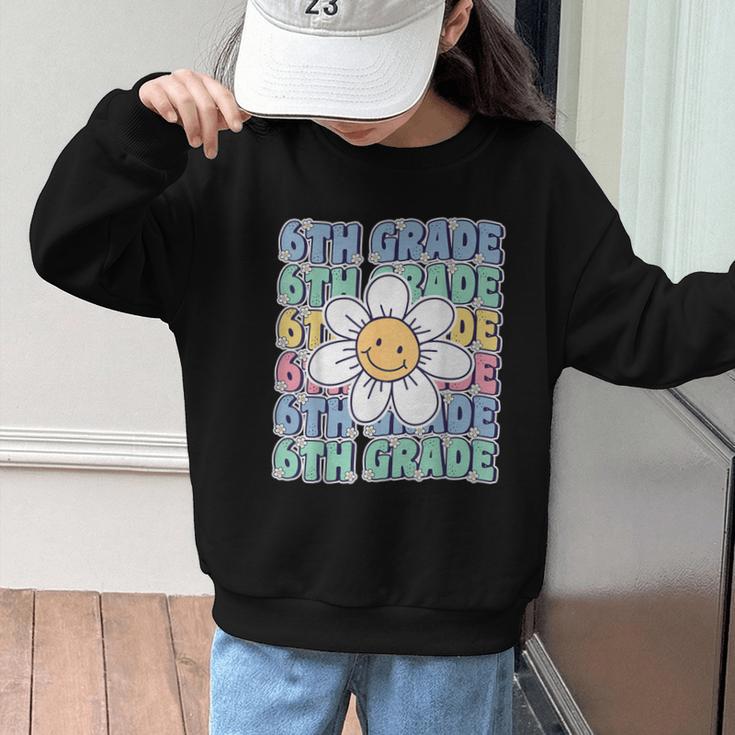 Groovy 6th Grade Back To School First Day Of Sixth Grade Graphic Kid Sweatshirt Groovy 6th Grade Back To School First Day Of Sixth Grade Graphic Kid Sweatshirt