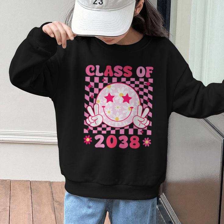 Groovy Class Of 2038 Grow With Me Smile Face Back To School Graphic Kid Sweatshirt Groovy Class Of 2038 Grow With Me Smile Face Back To School Graphic Kid Sweatshirt