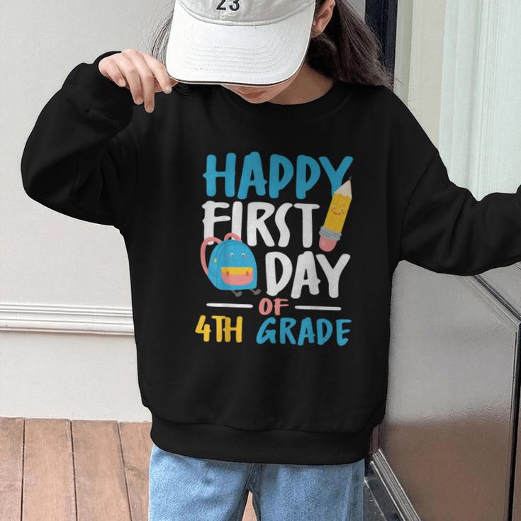 Happy First Day Of 4th Grade Student Back To School Graphic Kid Sweatshirt Happy First Day Of 4th Grade Student Back To School Graphic Kid Sweatshirt
