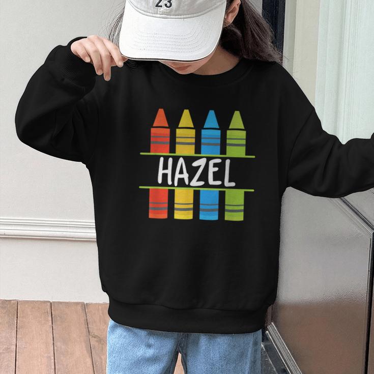 Hazel Crayon Back To School Kids Graphic Kid Sweatshirt Hazel Crayon Back To School Kids Graphic Kid Sweatshirt