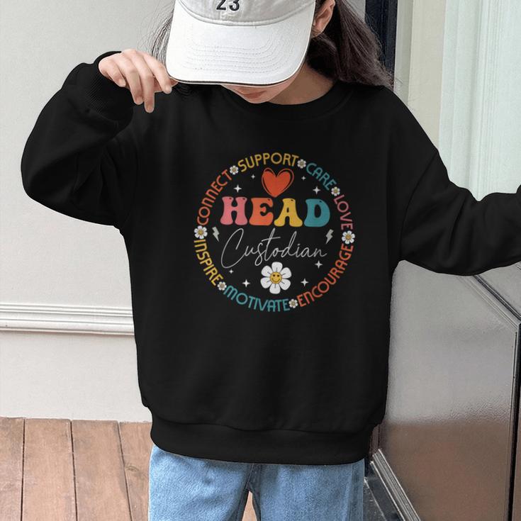 Head Custodian Appreciation Week Back To School Retro Groovy Graphic Kid Sweatshirt Head Custodian Appreciation Week Back To School Retro Groovy Graphic Kid Sweatshirt