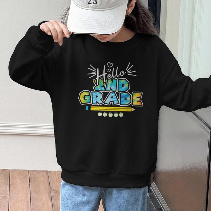 Hello 2nd Grade Back To School First Day Of School Graphic Kid Sweatshirt Hello 2nd Grade Back To School First Day Of School Graphic Kid Sweatshirt