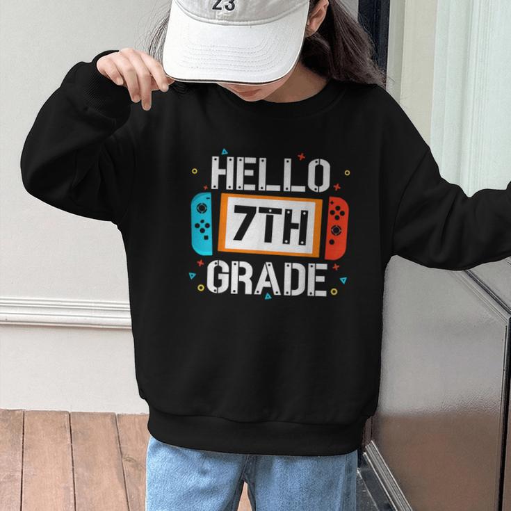 Hello 7th Grade Back To School Video Game Seventh Grade Boys Graphic Kid Sweatshirt Hello 7th Grade Back To School Video Game Seventh Grade Boys Graphic Kid Sweatshirt