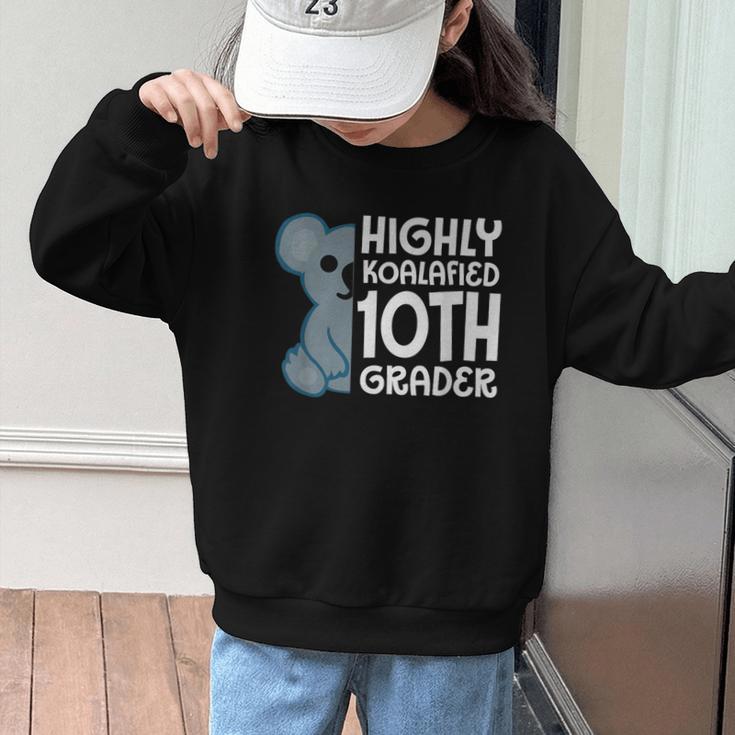 Highly Koalafied 10th Grader Koala Back To School Graphic Kid Sweatshirt Highly Koalafied 10th Grader Koala Back To School Graphic Kid Sweatshirt