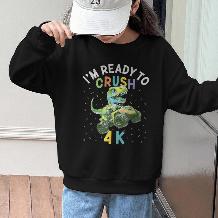 I'm Ready To Crush 4K Dinosaur Back To School 4K Kid Graphic Kid Sweatshirt I'm Ready To Crush 4K Dinosaur Back To School 4K Kid Graphic Kid Sweatshirt