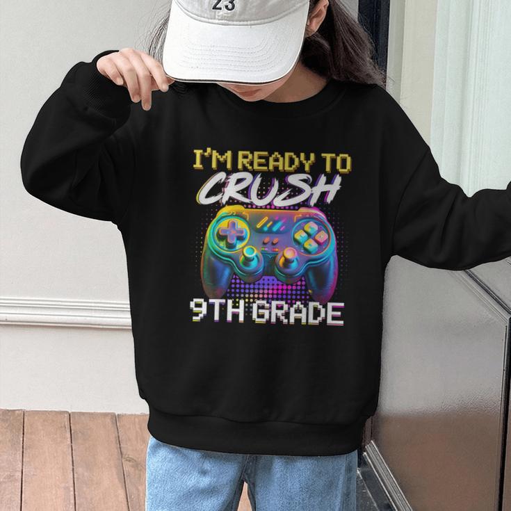I'm Ready To Crush 9th Grade Back To School Video Game Boys Graphic Kid Sweatshirt